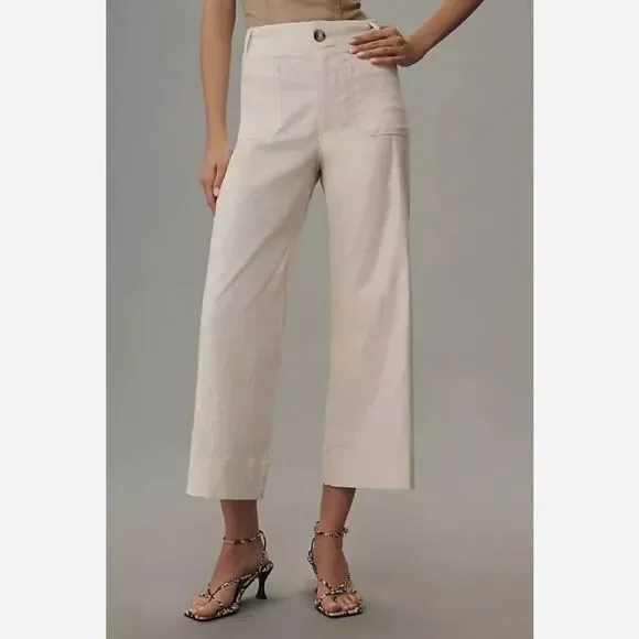 Anthropologie The Colette Cropped Wide-Leg Pants by Maeve - Picture 2 of 4